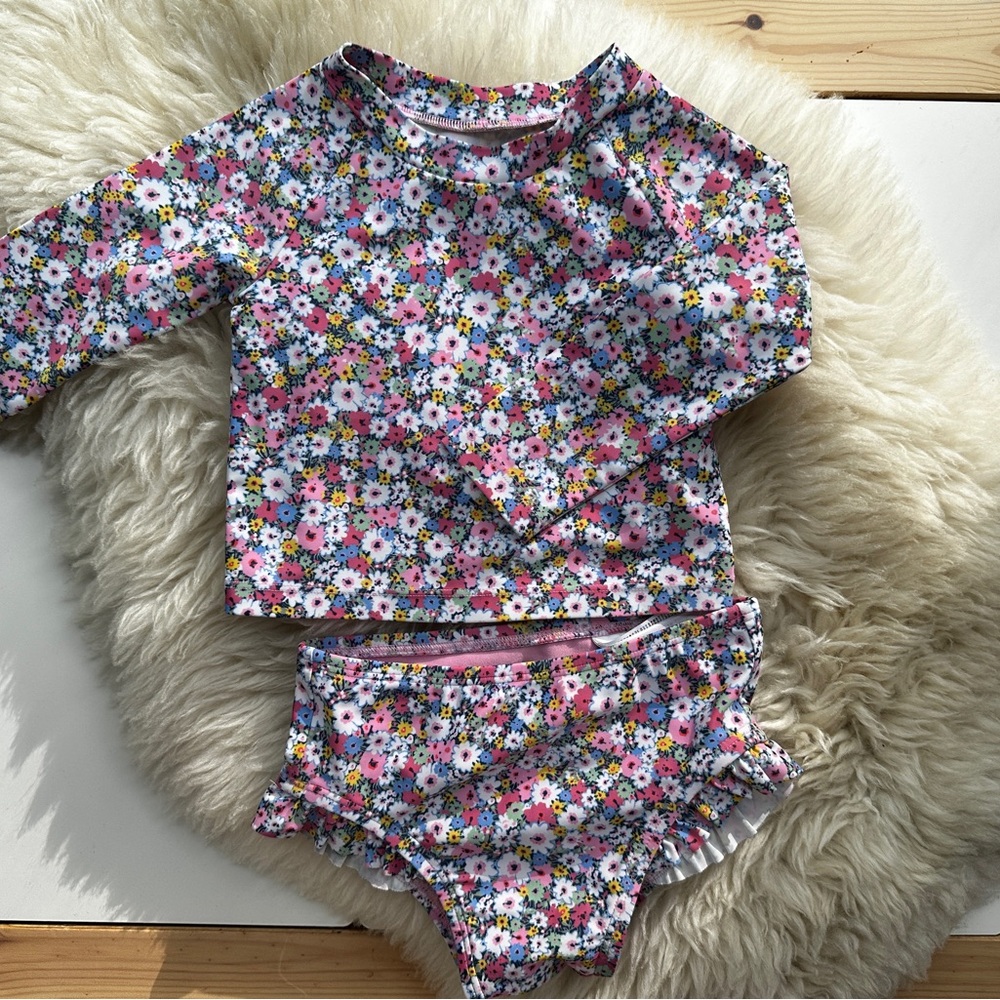 GAP Pink and Blue Rashguard Swim Set